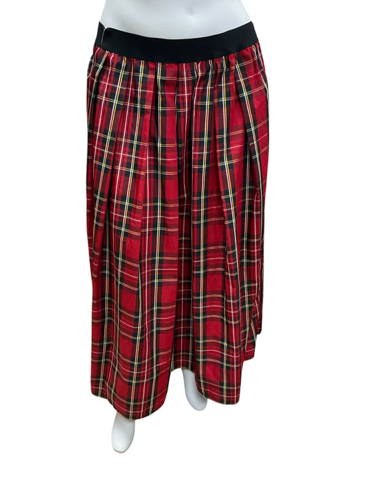 joan rivers Size 1XP red/black Plaid Skirt