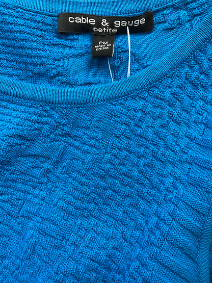 Cable &amp; Gauge Blue Textured Pre-Owned Ladies Top - Size Medium Petite