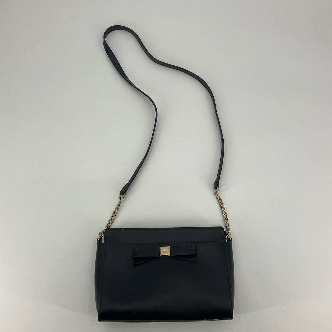 Kate Spade Tilden Place Alek Black Leather Bow Crossbody Bag