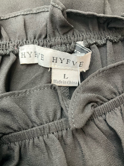 Hyfve Black Off Shoulder Boho Mini Dress Size Large