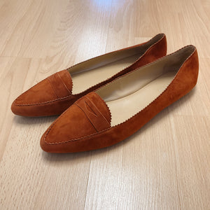 Talbots Burnt Orange Suede Flats Size 11 