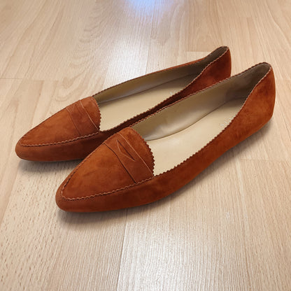 Talbots Shoe Size 11 Burnt Orange Suede Pre-Owned Ladies Flats