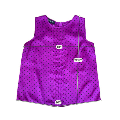 Jones New York Collection Petite Polka Dot Pintuck Sleeveless Blouse Fuchsia Black 12P