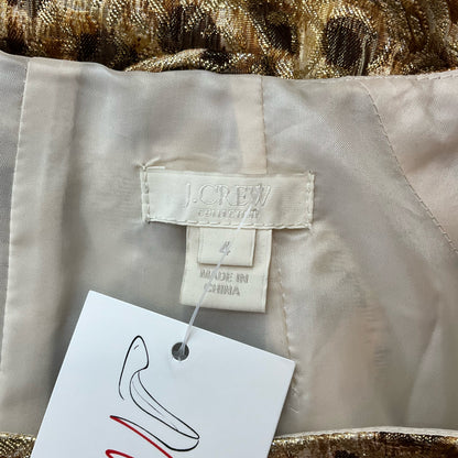 J. Crew Collection Metallic Leopard Jacquard Bow Back Dress Size 4
