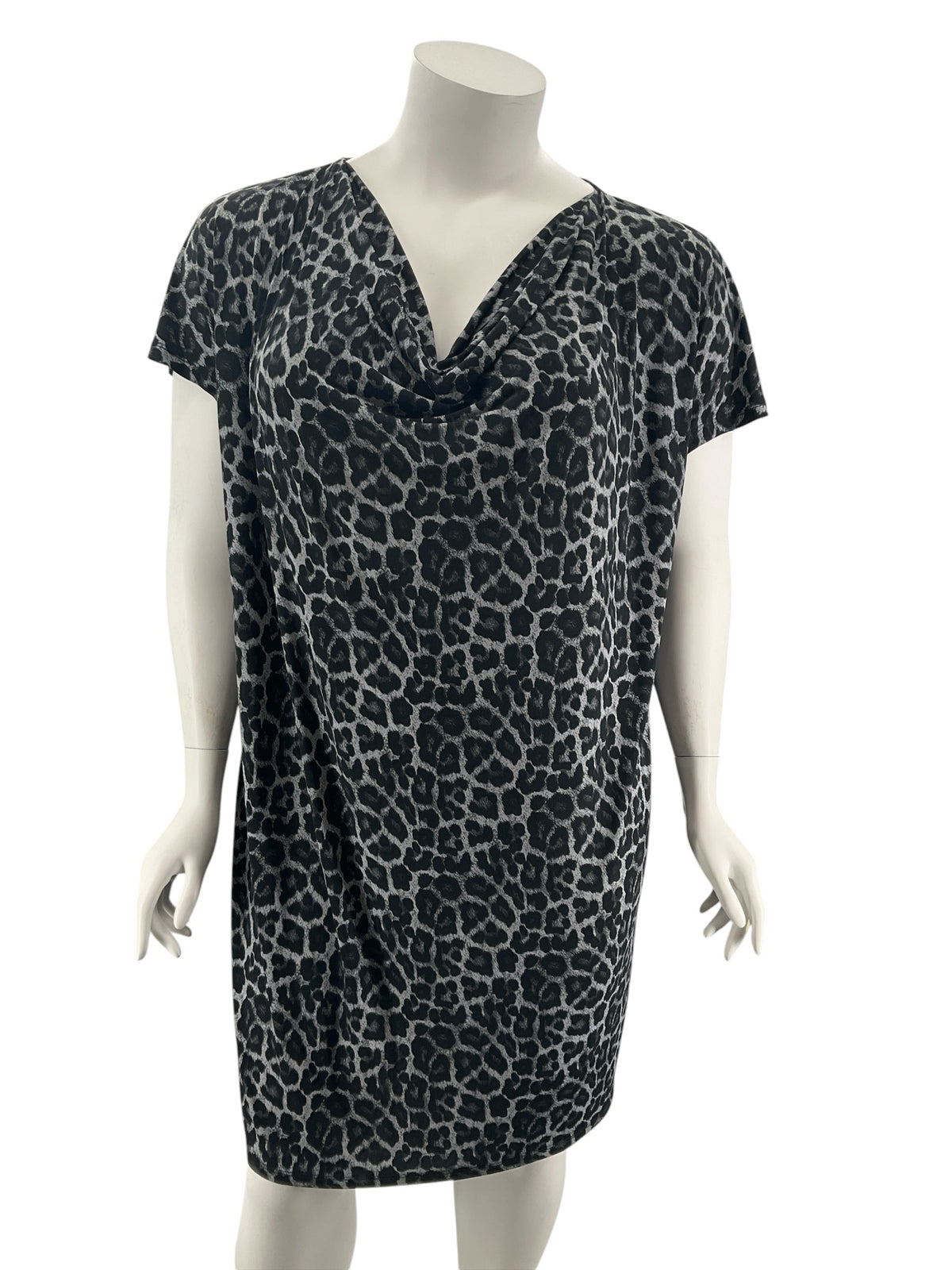 MICHAEL Michael Kors Plus Size 3X Cowl-Neck Animal Print Dress - Gray, Black - ONLINE ONLY