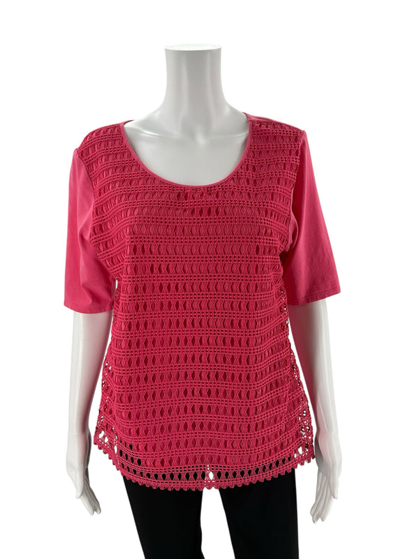 Ruby Rd Pink Pre-Owned Ladies Top - Size Large