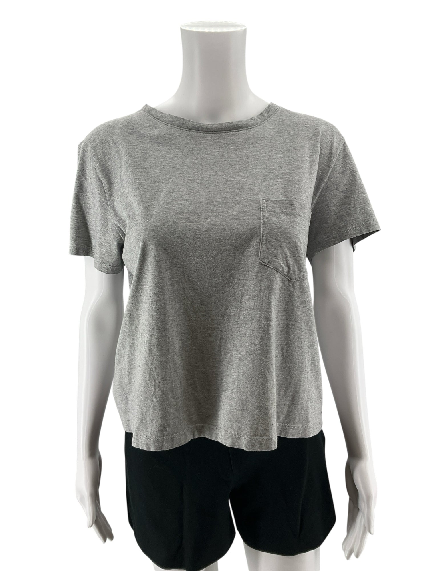 Everlane The Organic Cotton Box-Cut Pocket Tee Womens Size M Heather Gray