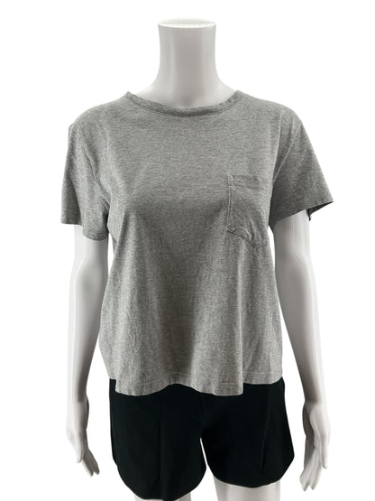 Everlane The Organic Cotton Box-Cut Pocket Tee Womens Size M Heather Gray