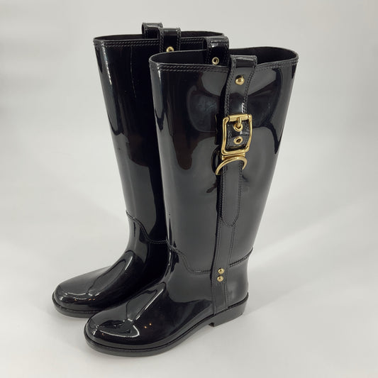 Coach Black Buckle Rainboots Size 6