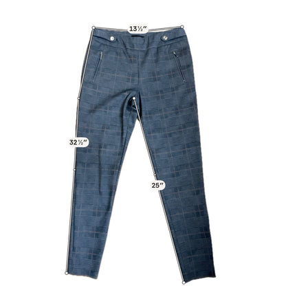 Rekucci Ease into Comfort Grey Glencheck Plaid Ankle Pants Size 8