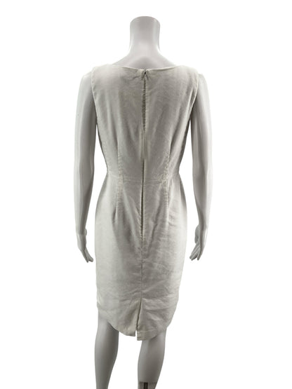 Ann Taylor White Linen Blend Sheath Dress Petite Size 4P