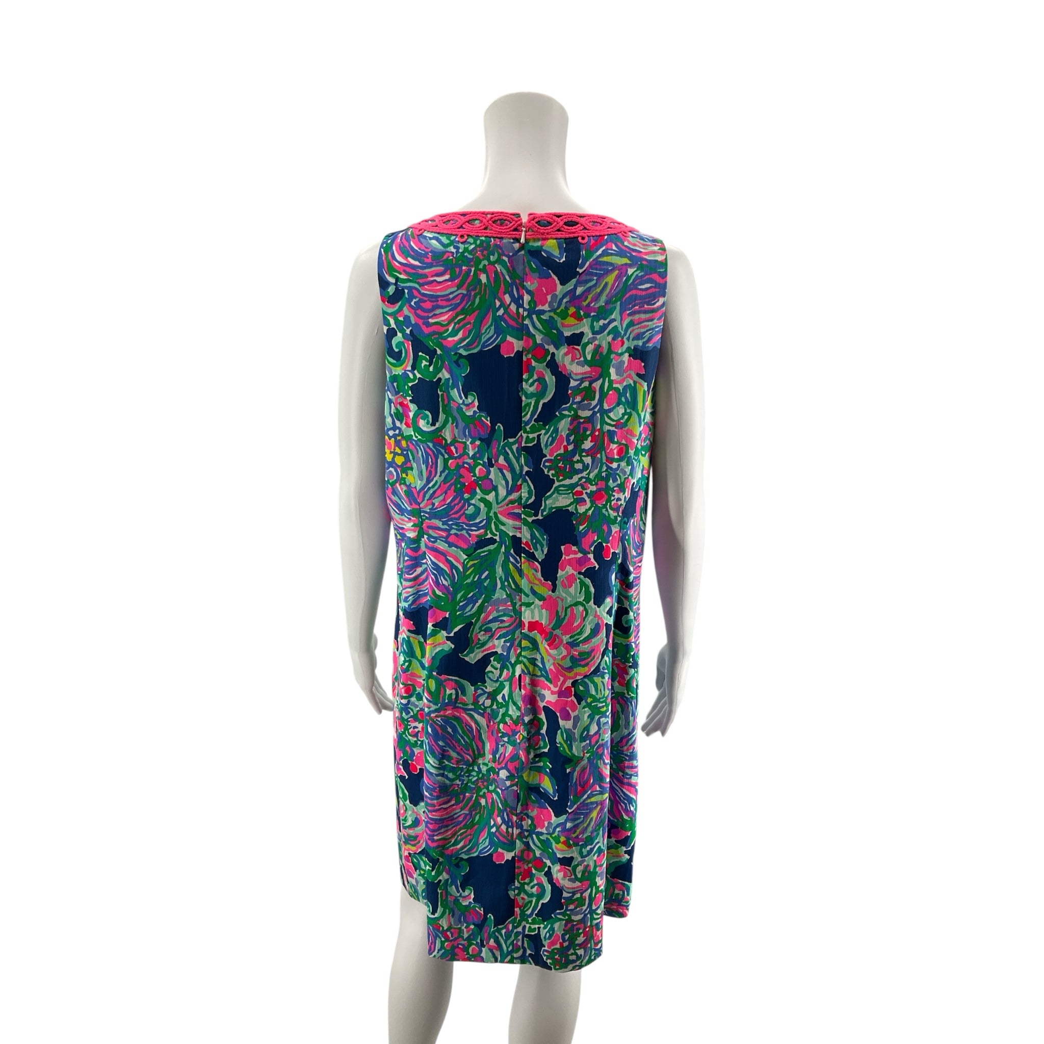 Lilly Pulitzer Jackie Shift Dress Tiki Pink Psychedelic Sunshine Size 14 NWT
