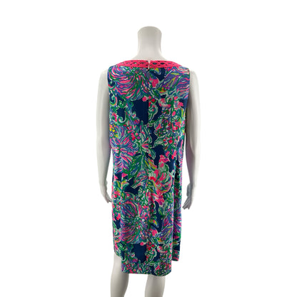 Lilly Pulitzer Jackie Shift Dress Tiki Pink Psychedelic Sunshine Size 14 NWT
