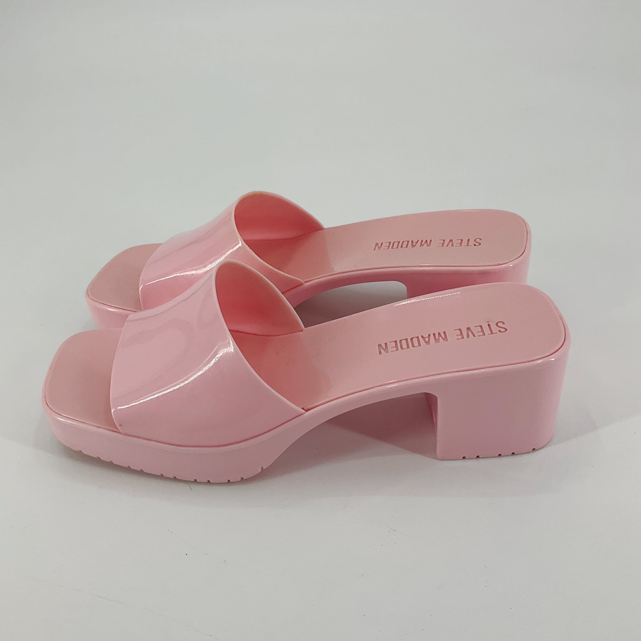 Steve Madden Pink Chunky Molded Platform Slide Sandals | Size 8