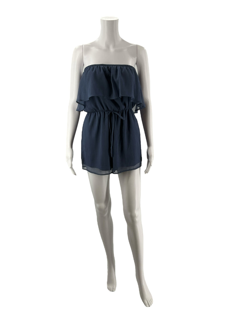 Blue Blush Blue Sheer Romper - Size Small