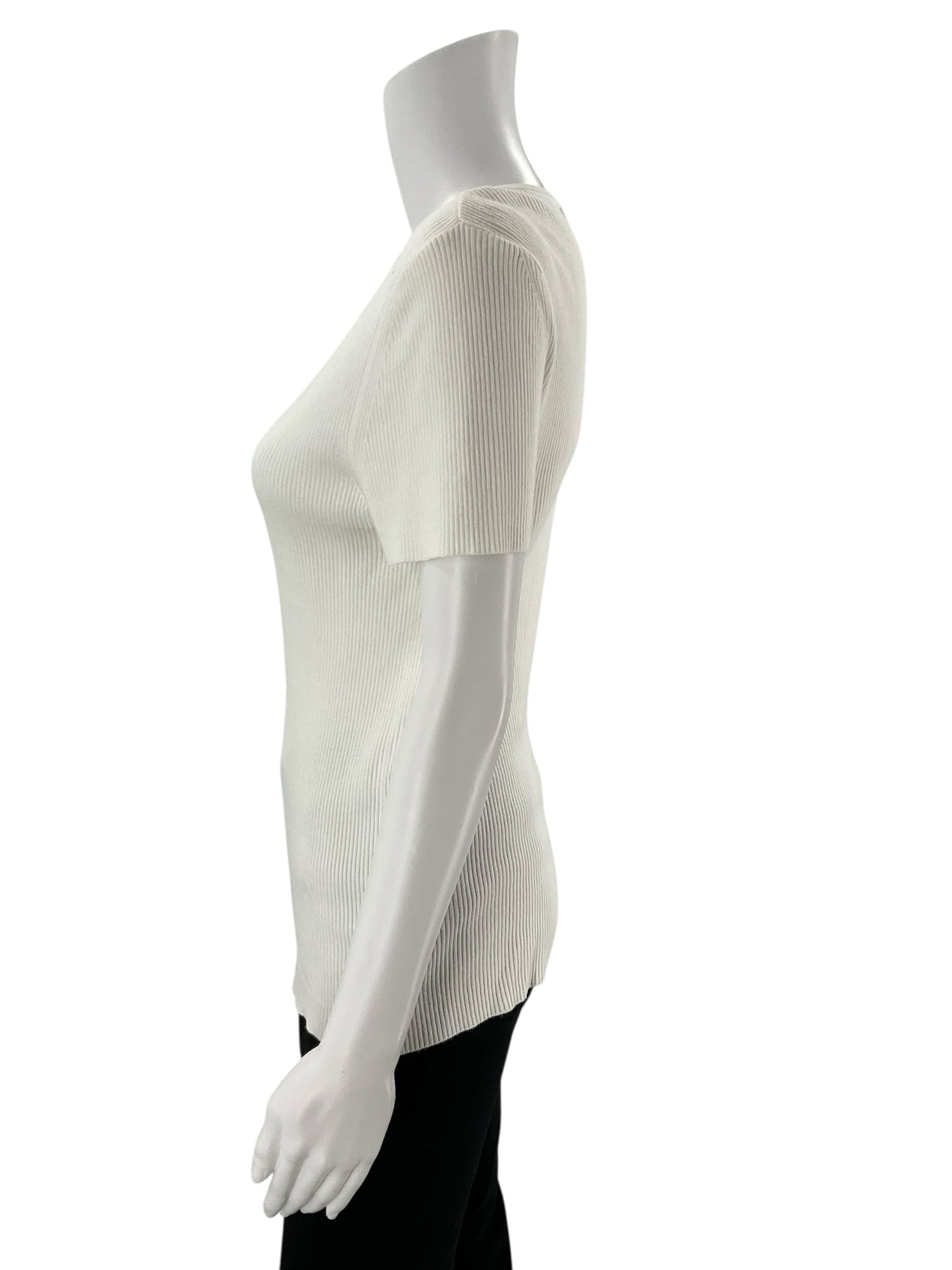 Premise White Ribbed Pre-Owned Ladies Top - Size Large - Margaret’s Fine Consignment