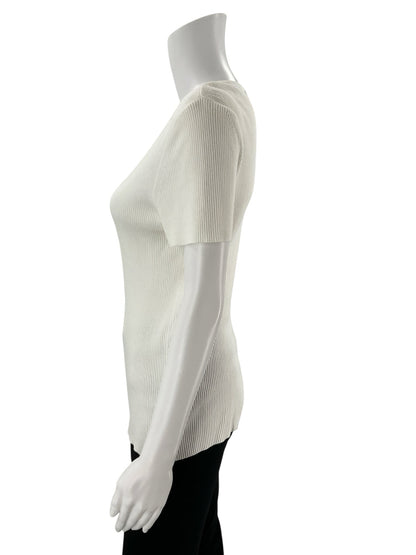 Premise White Ribbed Pre-Owned Ladies Top - Size Large - Margaret’s Fine Consignment