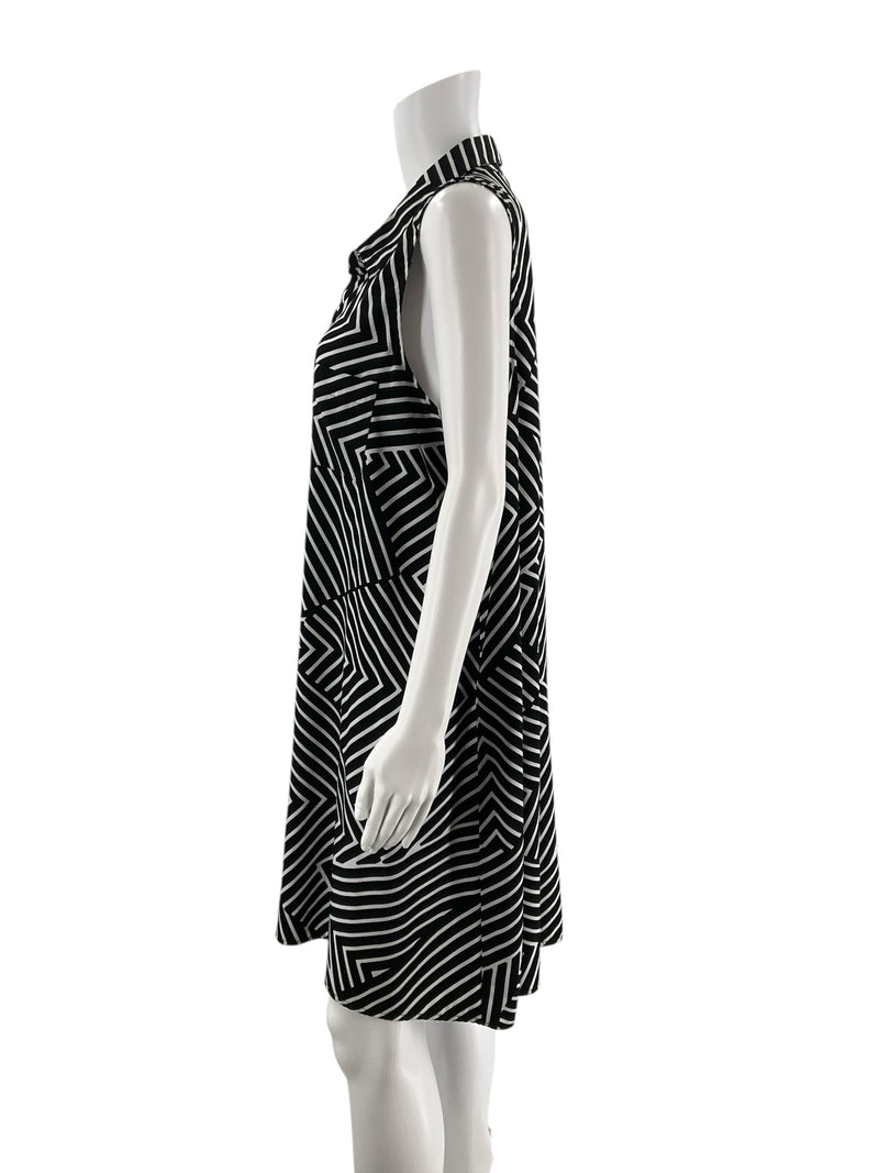 Alfani Black/White Stripe Pre-Owned Ladies Dress - Size 10