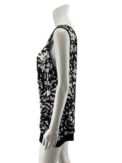 Etcetera Abstract Print Ruched Sleeveless Top | Size XL