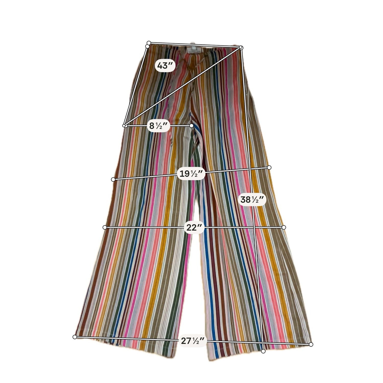 Johnny Was Vintage Multi-Stripe 100% Silk 2-Piece Pant Set | Size XS
