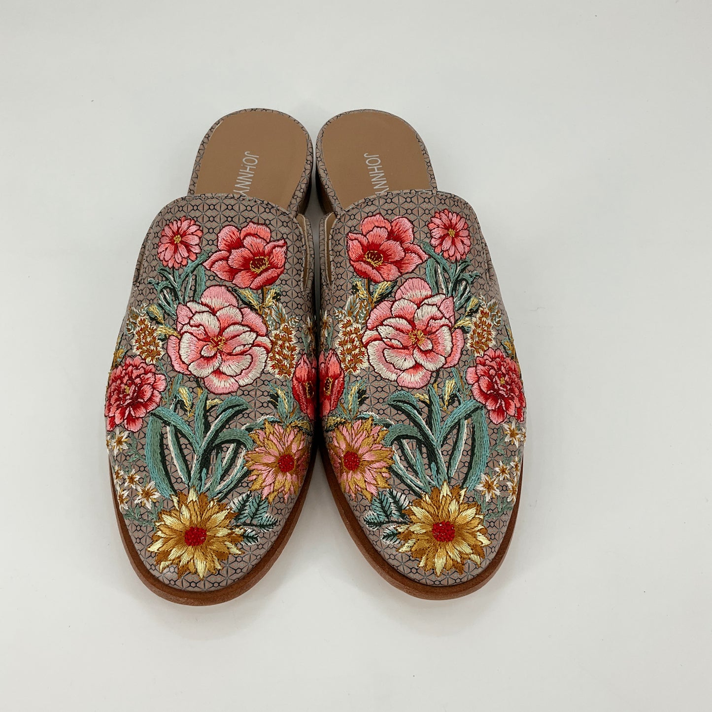 Johnny Was Green/Multi Floral Slip Ons Size 8