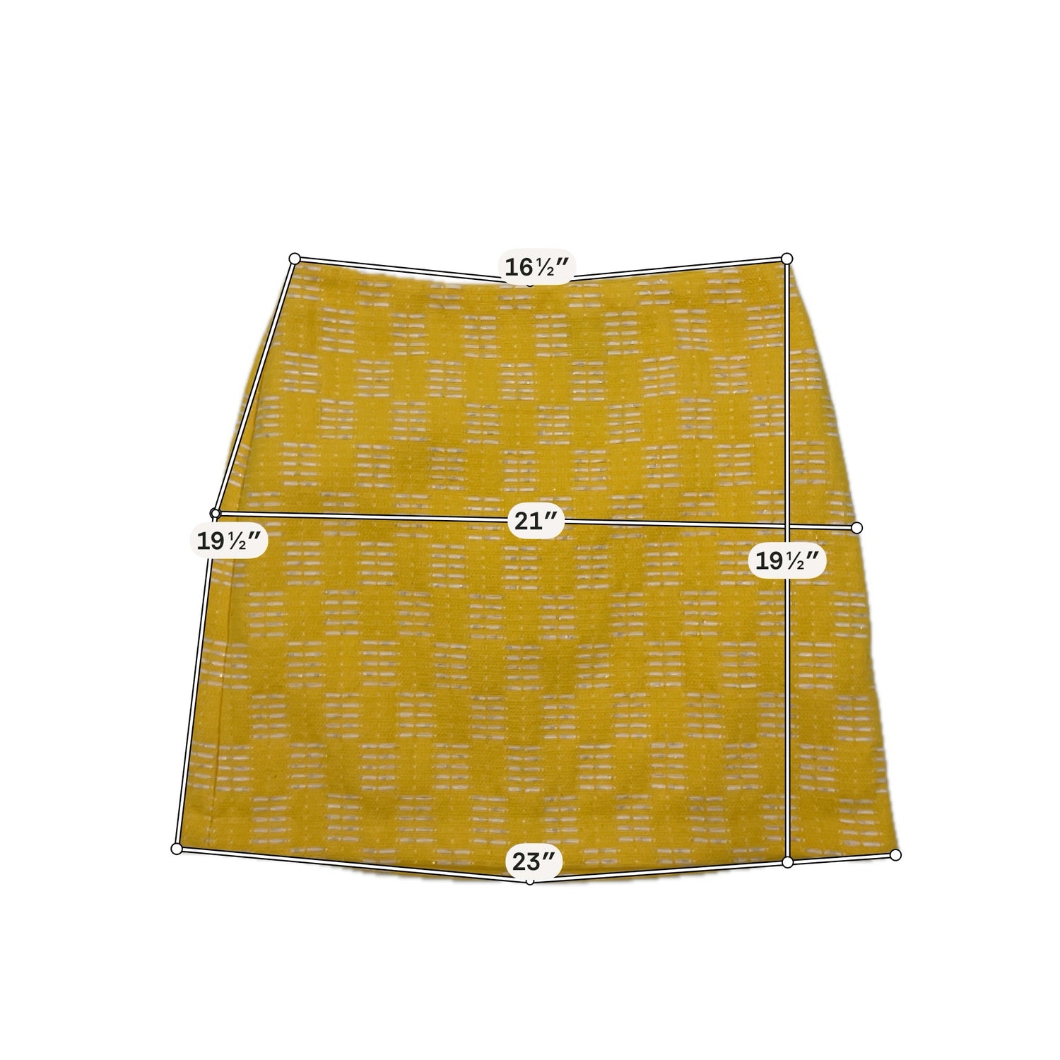 Ann Taylor Metallic Dash Grid Mini Skirt Mustard Yellow Size 12