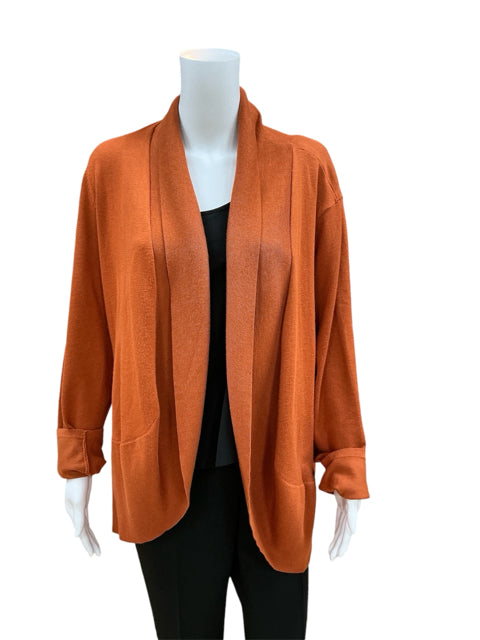 Karen Scott Size XL Burnt Orange Solid shrug