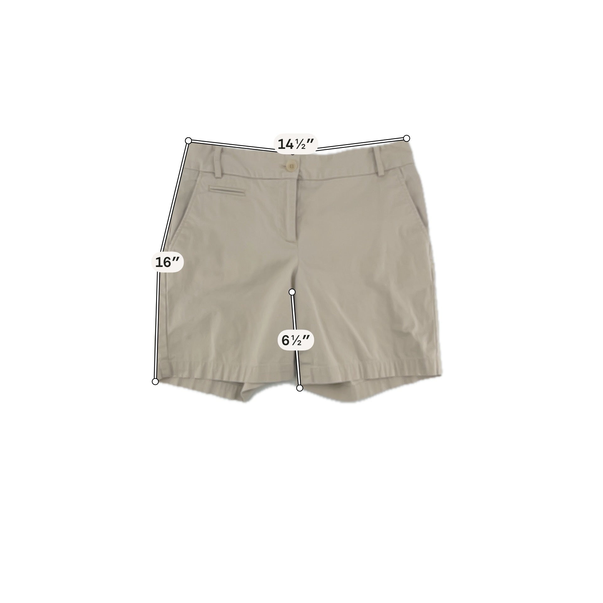 Talbots Khaki Chino, Mid Rise, Walking Shorts Size 2 Khaki Solid Shorts - Size 2