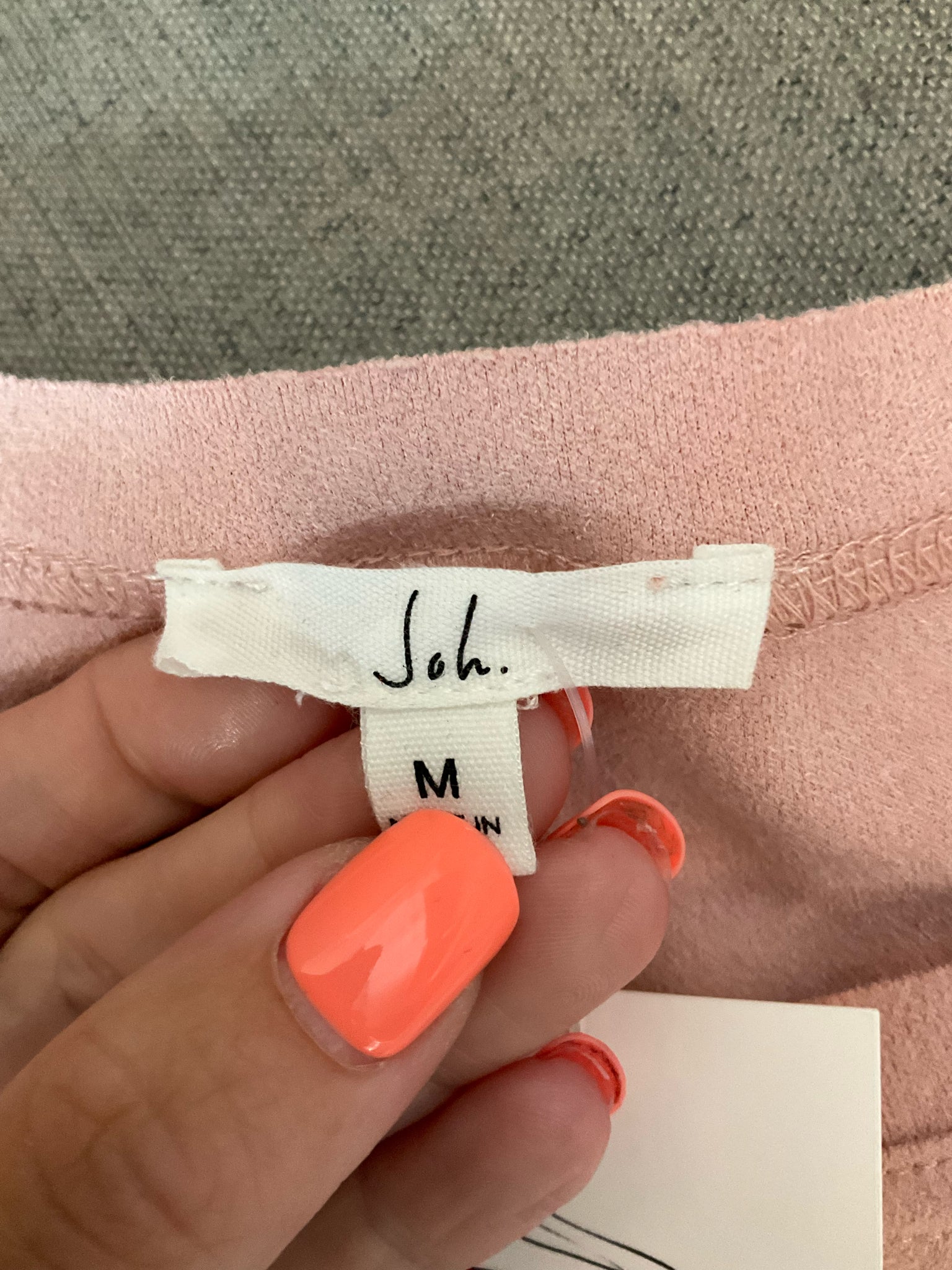 Joh Blush Pink Faux Suede T-Shirt Dress | Size Medium
