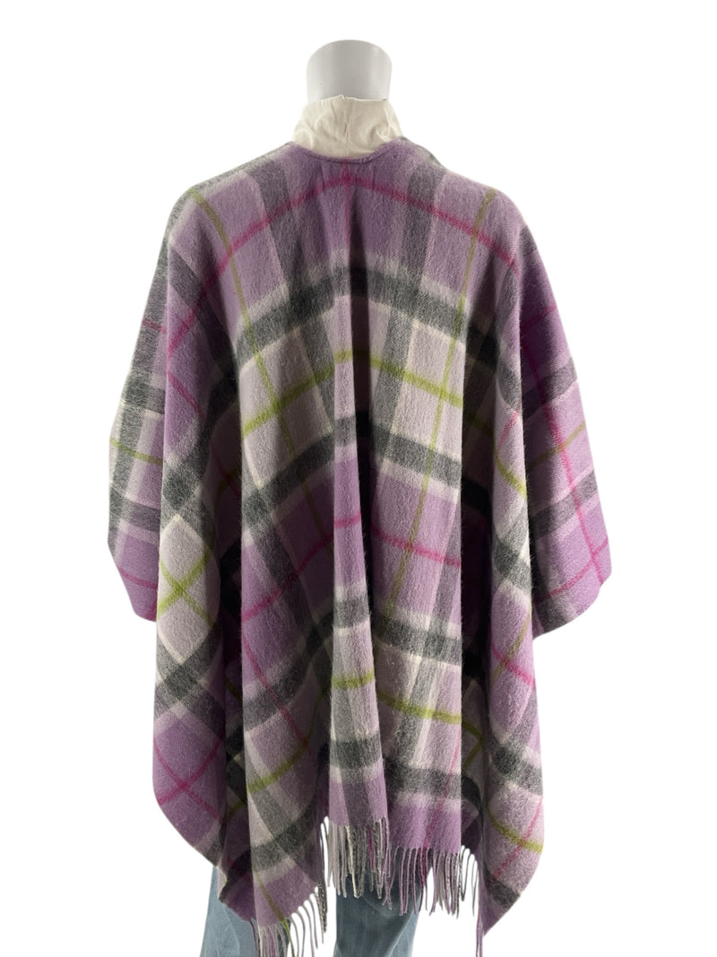 Edinburgh Lavender/Green/Gray Plaid Pre-Owned Ladies Shrug - Size One Size Fits Most