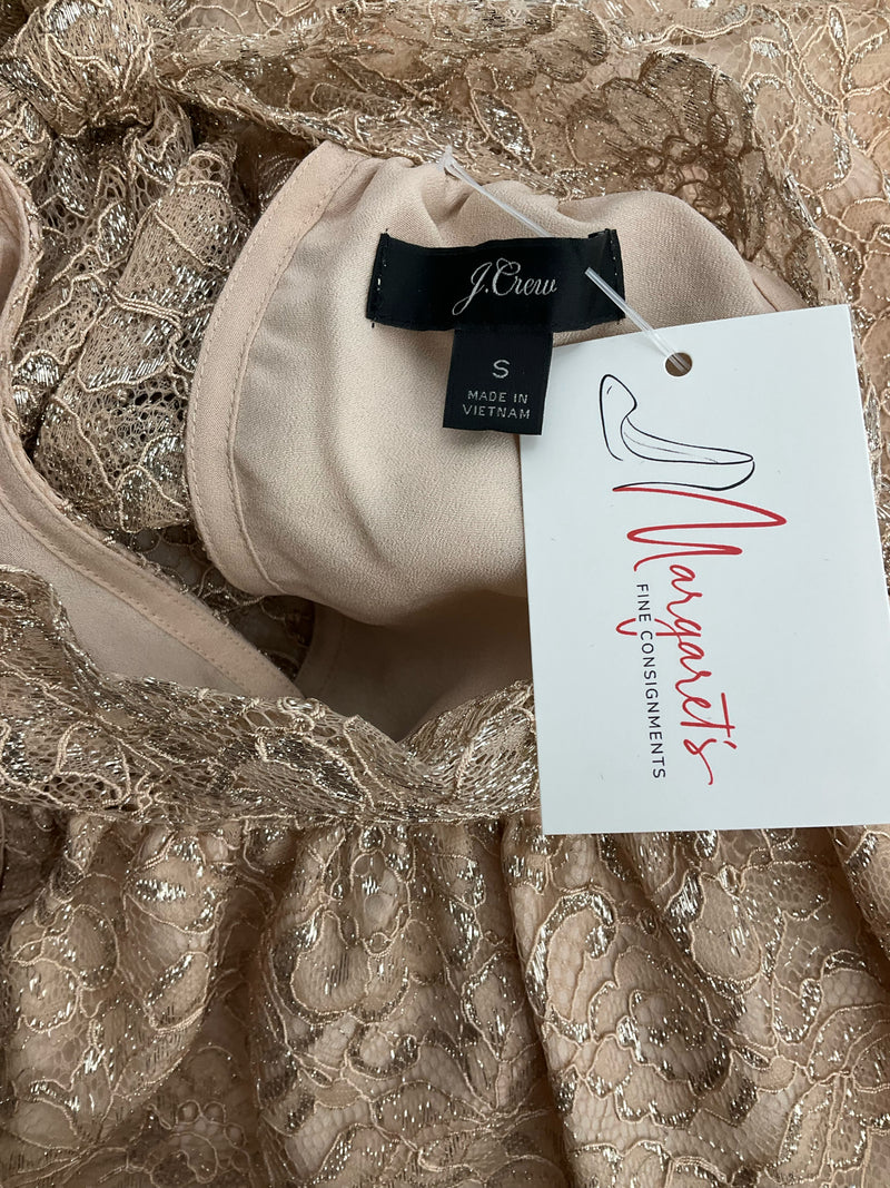 J Crew Taupe Lace Pre-Owned Ladies Top - Size Small