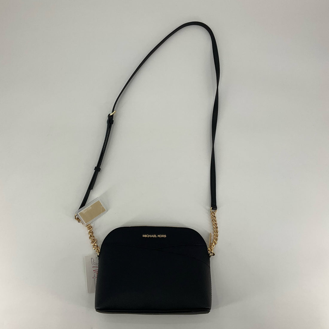 Michael Kors Black Solid Crossbody Bag with Gold Chain Details - NWT - ONLINE ONLY