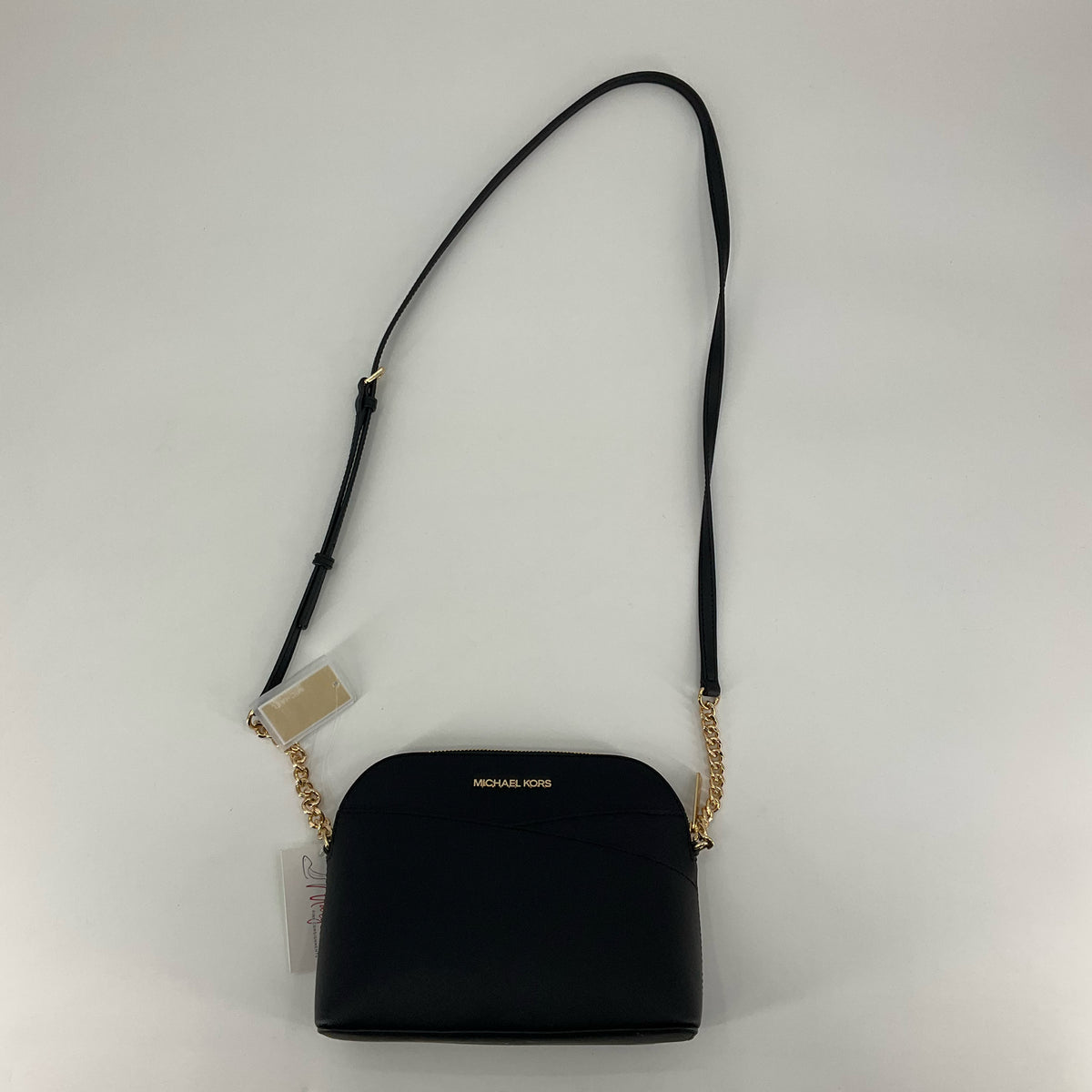 Michael Kors Black Solid Crossbody Bag with Gold Chain Details - NWT - ONLINE ONLY