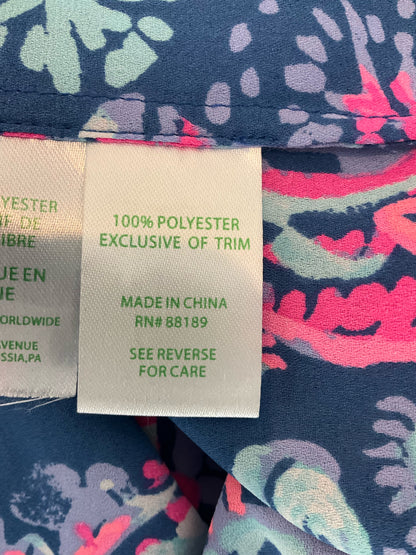 Lilly Pulitzer Elsa Top Catch and Release Print Navy Blue Size L - Downstairs