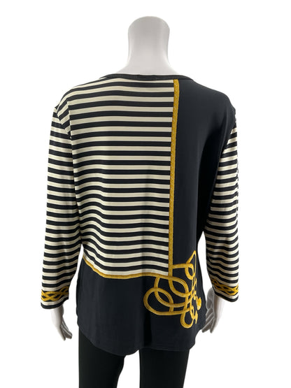 J. McLaughlin Catalina Cloth Nautical Rope Print Tunic Top Size XL