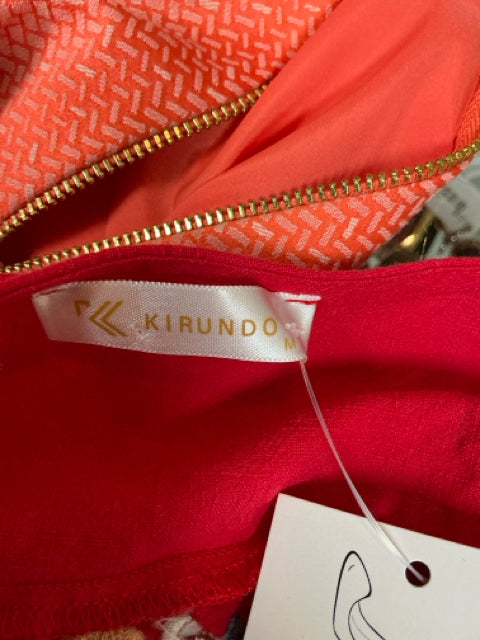 Kirundo Pink Multi Embroidered Ruffle Sleeve Bohemian Tunic Dress Size Medium