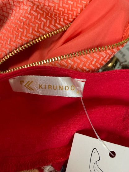 Kirundo Pink Multi Embroidered Ruffle Sleeve Bohemian Tunic Dress Size Medium
