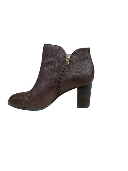 Alex Marie Alaire Brown Leather Water Resistant Ankle Booties Size 8.5