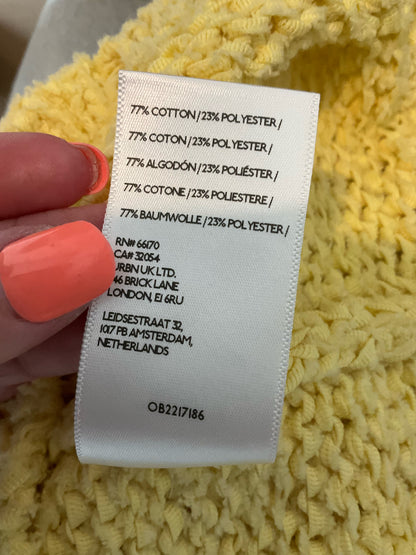 Free People My Bestie Tie Back Knit Tank Top Size Small Yellow Brown