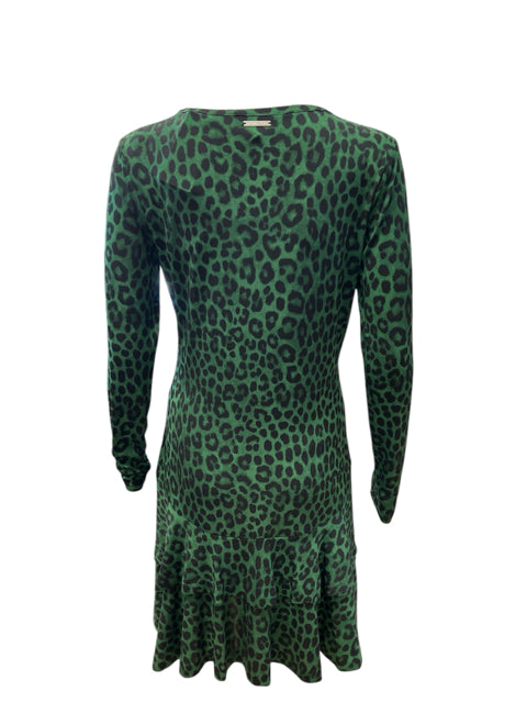 MK Size S Green/Black Animal Print Pre-Owned Ladies Dress