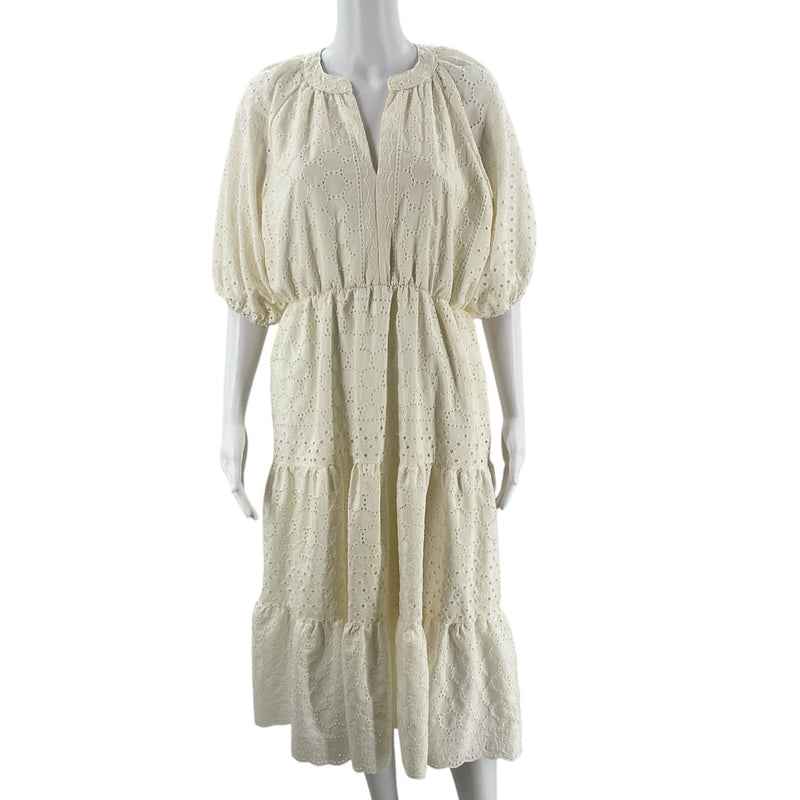 This & That Off White Eyelet Pre-Owned Ladies Dress - Size Large - Margaret’s Fine Consignment