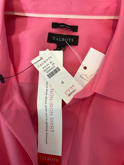 Talbots NWT Non-Iron Sleeveless Perfect Shirt Size 4 Coral Pink