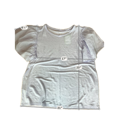 LOFT Lavender Linen &amp; Cotton Flutter Sleeve Top | Size Medium - ONLINE ONLY