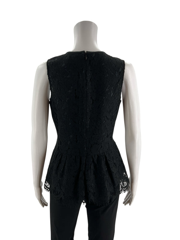 J Crew Black/Navy Lace Pre-Owned Ladies Top - Size 4T