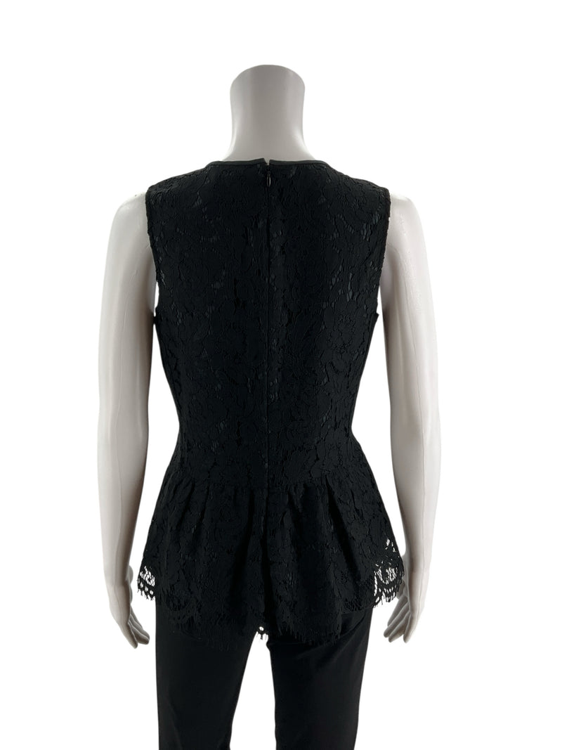 J Crew Black/Navy Lace Pre-Owned Ladies Top - Size 4T