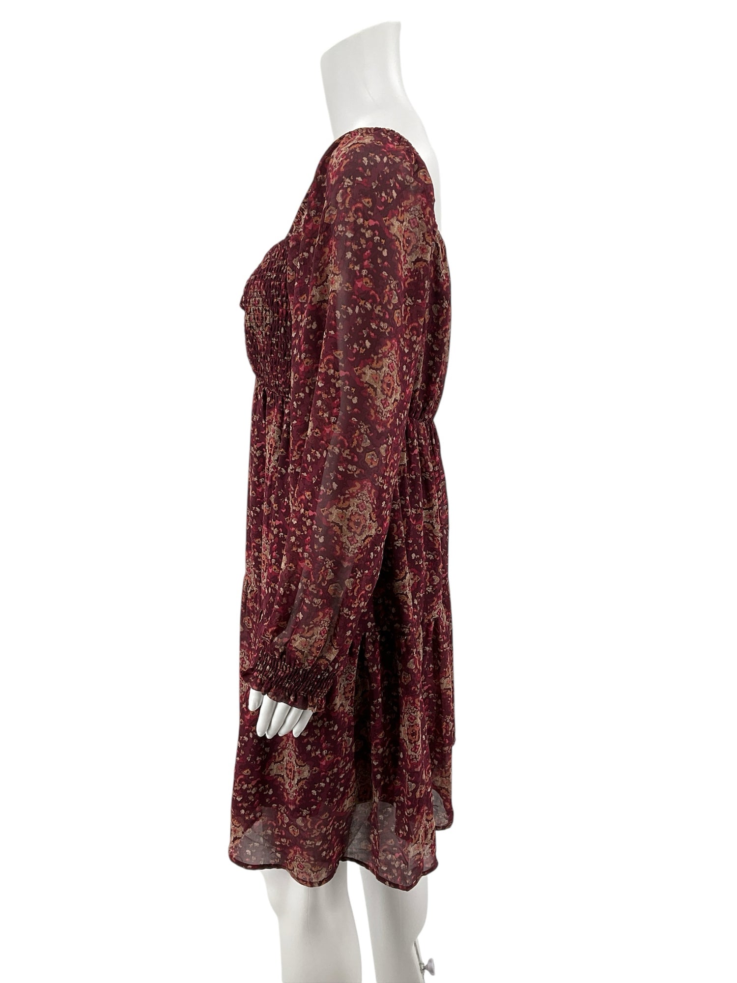 Maurices Size M maroon Floral Pre-Owned Ladies Dress