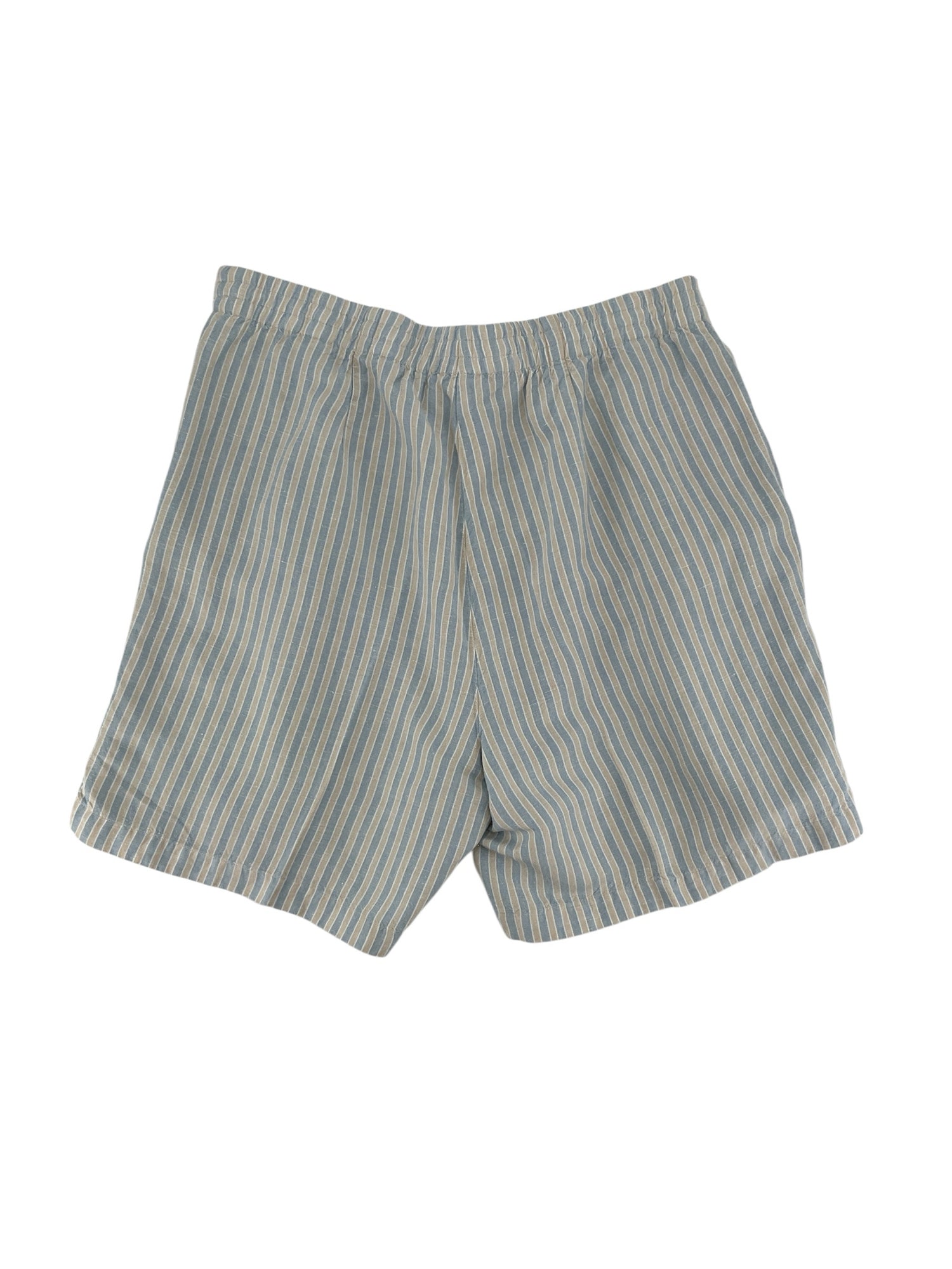 J.Jill Linen-Blend Striped Pull-On Shorts Blue Tan Size Medium
