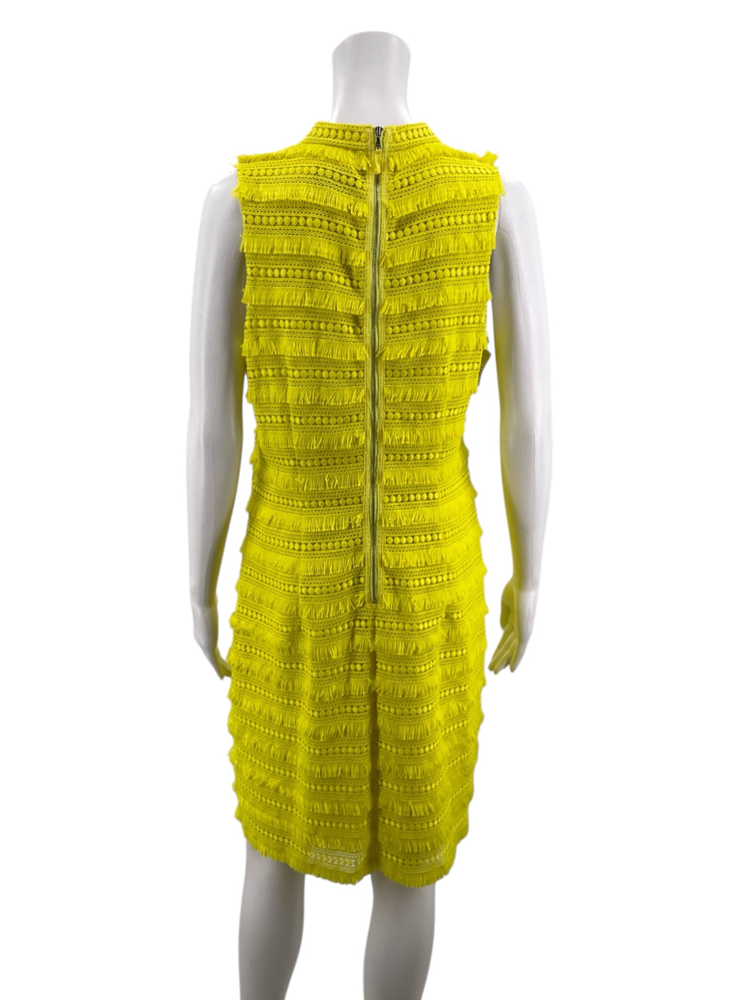 J Crew Yellow Fringe Pre-Owned Ladies Dress - Size 10