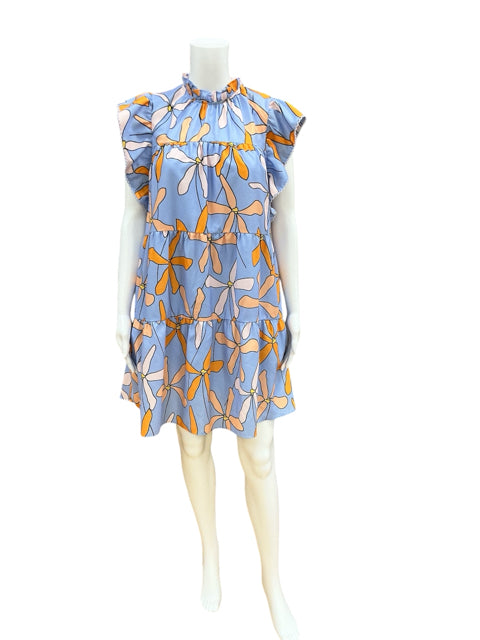 Crosby Size S blue/mustard Floral Dress