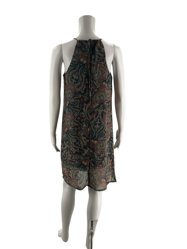 Bailey Blue Teal/Red/Brown Paisley Pre-Owned Ladies Dress - Size Small